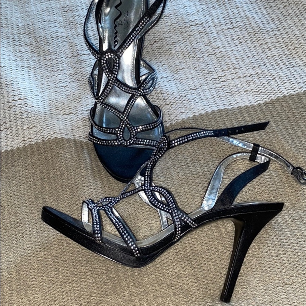 Never worn perfect condition Black Sparkly Heels